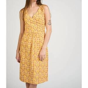 NEW MATA TRADERS danica wrap dress in matisse yellow